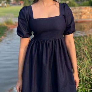 anasi clothing women solid fit and flare dress