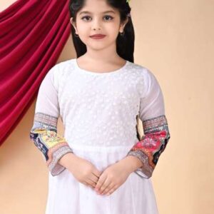 barkat designing planet girls embroidered round ne