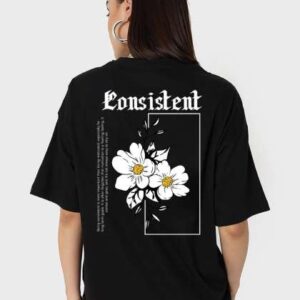 bewakoof women black dropshoulder sleeves oversize