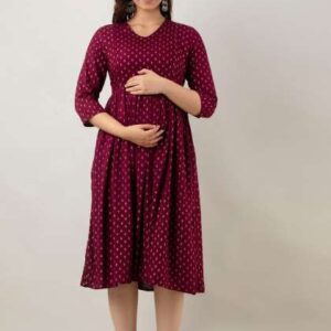 celebravo ethnic motifs printed maternity dress