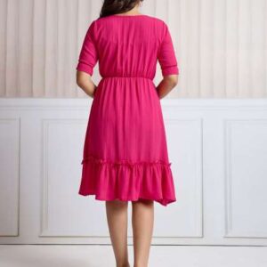 clothing closet puff sleeve fit flare dress