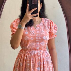 corsica print fit flare short dress