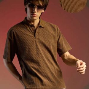 campus sutra men self design polo collar cotton ts