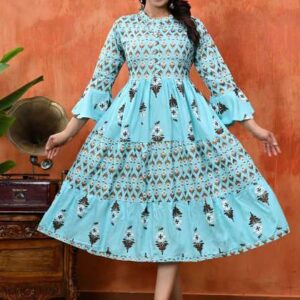 cloth bites floral printed fit flare midi dress