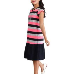 clothe funn multicoloured striped dropwaist dress
