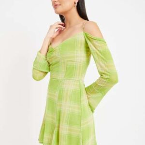 drape and dazzle printed fit flare mini dress