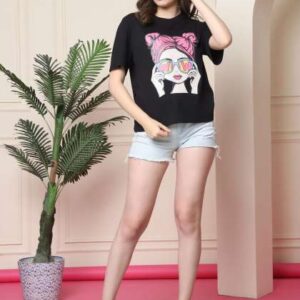 fabflee women cotton graphic printed relaxed fit t