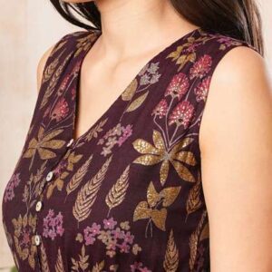 globus floral vneck waist tieup belted tiered fit