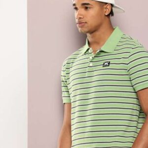 kook n keech horizontal striped pure cotton polo c