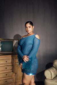 lea clothing co asymmetric neck bodycon mini dress