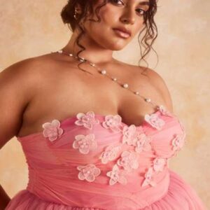 lea clothing co floral applique ombre fit and flar