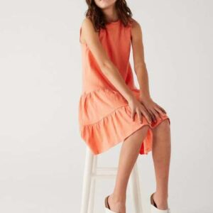 marks spencer girls tiered pure cotton dropwaist