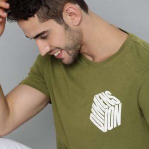 mast harbour men olive green white printed detai