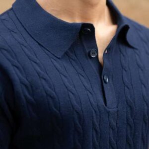 powerlook ss25 knitted polo collar pure cotton tsh