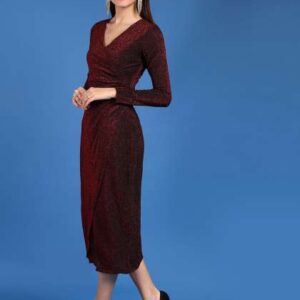 saffe womens textured full sleeve vneck bodycon bo