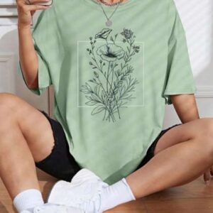 szn women printed oversized cotton tshirt