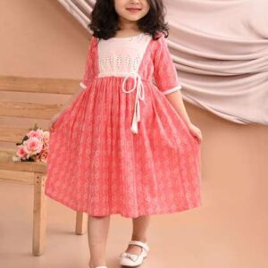 sangria girls printed cotton aline dress