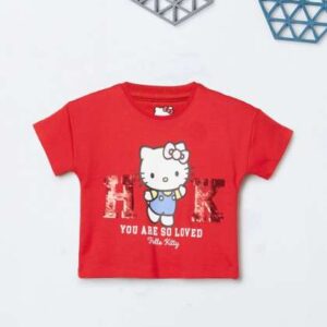 max girls graphic printed round neck pure cotton t