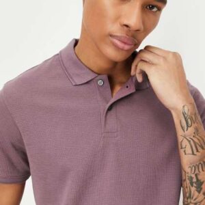 max men self design polo collar tshirt